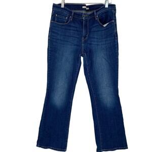 Levi 515 Mid Rise Bootcut Jeans Size 10 Medium Wash Stretch Denim Distressed